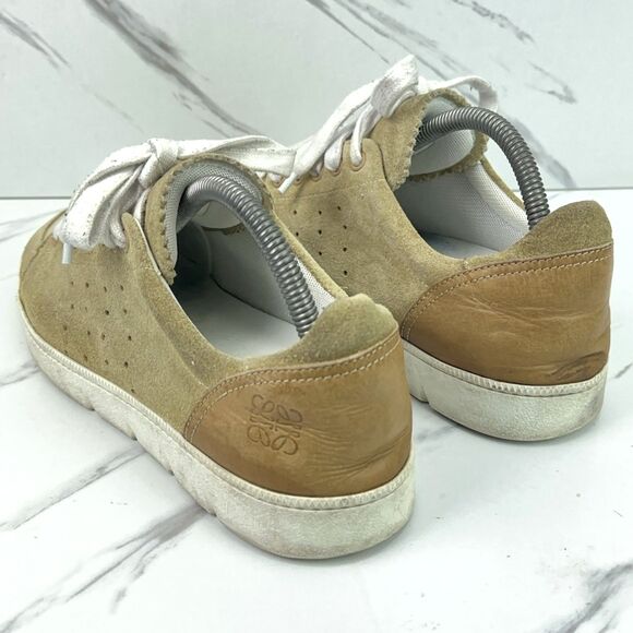 Loewe Low Top Mens Size 42 EU 9 US Tan Khaki Suede Sneakers Italy Made Shoes main image 5